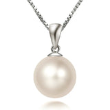 Silver 925 Pearl Necklace Pendant Wedding Engagement Gift