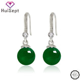 925 Silver Red Chalcedony Zircon Drop Earrings Ethnic Style for Women