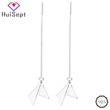 925 Silver Geometric Triangle Drop Earrings for Women