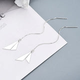 925 Silver Geometric Triangle Drop Earrings for Women