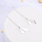 925 Silver Geometric Triangle Drop Earrings for Women