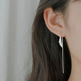 925 Silver Geometric Triangle Drop Earrings for Women