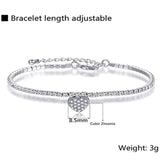 Heart Shape Zircon Gemstone Bracelet Silver 925 Jewelry for Women