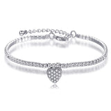 Heart Shape Zircon Gemstone Bracelet Silver 925 Jewelry for Women
