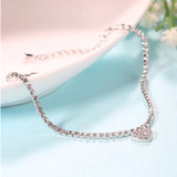 Heart Shape Zircon Gemstone Bracelet Silver 925 Jewelry for Women