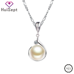 Silver 925 Necklace with Pearl Zircon Pendant Jewelry for Wedding Party
