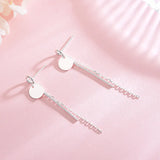 Sterling Silver 925 Long Tassel Drop Earrings Wedding Party