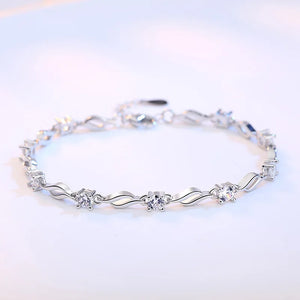 925 Silver Round Amethyst Gemstone Bracelet for Women