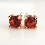 925 Silver Ruby Gemstone Stud Earrings Wedding Party Gift