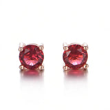 925 Silver Ruby Gemstone Stud Earrings Wedding Party Gift