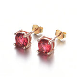 925 Silver Ruby Gemstone Stud Earrings Wedding Party Gift