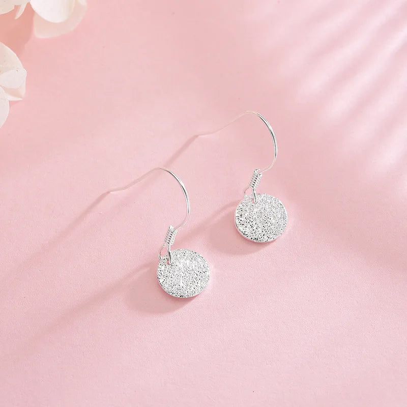 925 Silver Drop Earrings Round Shape Wedding Wholesales