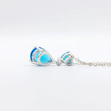 925 Silver Necklace with Sapphire Gemstone Pendant for Women