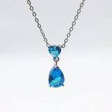 925 Silver Necklace with Sapphire Gemstone Pendant for Women