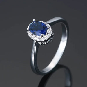 925 Silver Zircon Gemstone Ring for Women Size 6-10