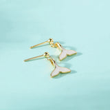 925 Silver Fish Tail Drop Earrings for Women