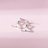925 Silver Fish Tail Drop Earrings for Women