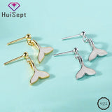 925 Silver Fish Tail Drop Earrings for Women