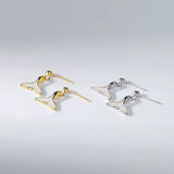 925 Silver Fish Tail Drop Earrings for Women