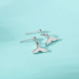 925 Silver Fish Tail Drop Earrings for Women