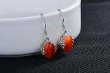 925 Silver Oval Gemstone Drop Earrings Wedding Party Wholesales