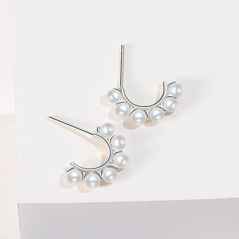 925 Sterling Silver Pearl Drop Earrings Wedding Party Jewelry