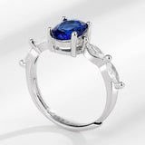 925 Silver Ring with Sapphire Zircon for Women Wedding Gift