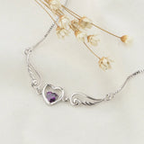 Heart Shape Amethyst Zircon Pendant 925 Silver Necklace for Women
