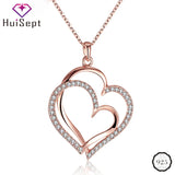 925 Silver Heart Necklace with Zircon Gemstone