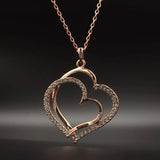 925 Silver Heart Necklace with Zircon Gemstone