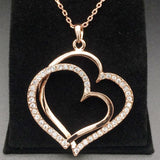 925 Silver Heart Necklace with Zircon Gemstone
