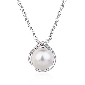 925 Silver Necklace with Zircon Pendant for Women