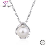925 Silver Necklace with Zircon Pendant for Women