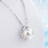 925 Silver Necklace with Zircon Pendant for Women