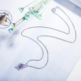 925 Silver Amethyst Zircon Pendant Necklace