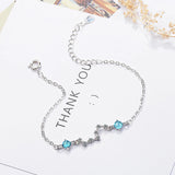 Silver 925 Bracelet Sapphire Zircon Wedding Party Jewellery