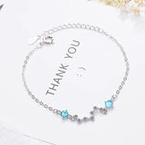 Silver 925 Bracelet Sapphire Zircon Wedding Party Jewellery