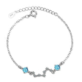 Silver 925 Bracelet Sapphire Zircon Wedding Party Jewellery
