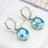 Silver 925 Amethyst Drop Earrings for Women Wedding Party