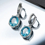 Silver 925 Amethyst Drop Earrings for Women Wedding Party