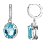 Silver 925 Amethyst Drop Earrings for Women Wedding Party