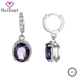 Silver 925 Amethyst Drop Earrings for Women Wedding Party