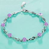 925 Silver Bracelet with Amethyst Zircon Gemstone