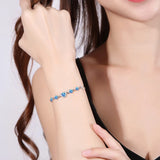 Silver 925 Heart-shaped Sapphire Bracelet for Women
