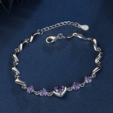 Silver 925 Heart-shaped Sapphire Bracelet for Women