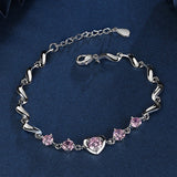 Silver 925 Heart-shaped Sapphire Bracelet for Women