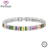 925 Silver Zircon Gemstone Women Bracelet for Wedding Party Gift