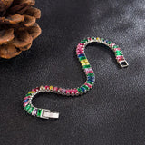925 Silver Zircon Gemstone Women Bracelet for Wedding Party Gift