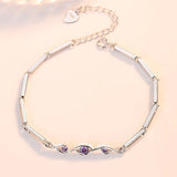 925 Silver Bracelet with Amethyst Gemstone for Wedding