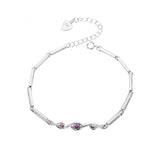 925 Silver Bracelet with Amethyst Gemstone for Wedding